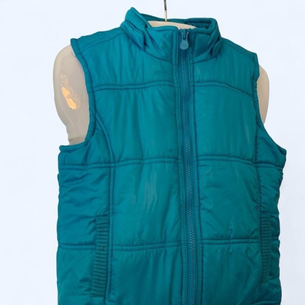 Teal blue Justice Girls puffer vest #kidswear 14